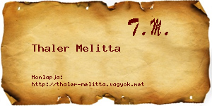 Thaler Melitta névjegykártya